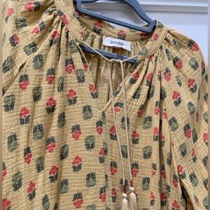Women's Floral Print Top - yellow and Red